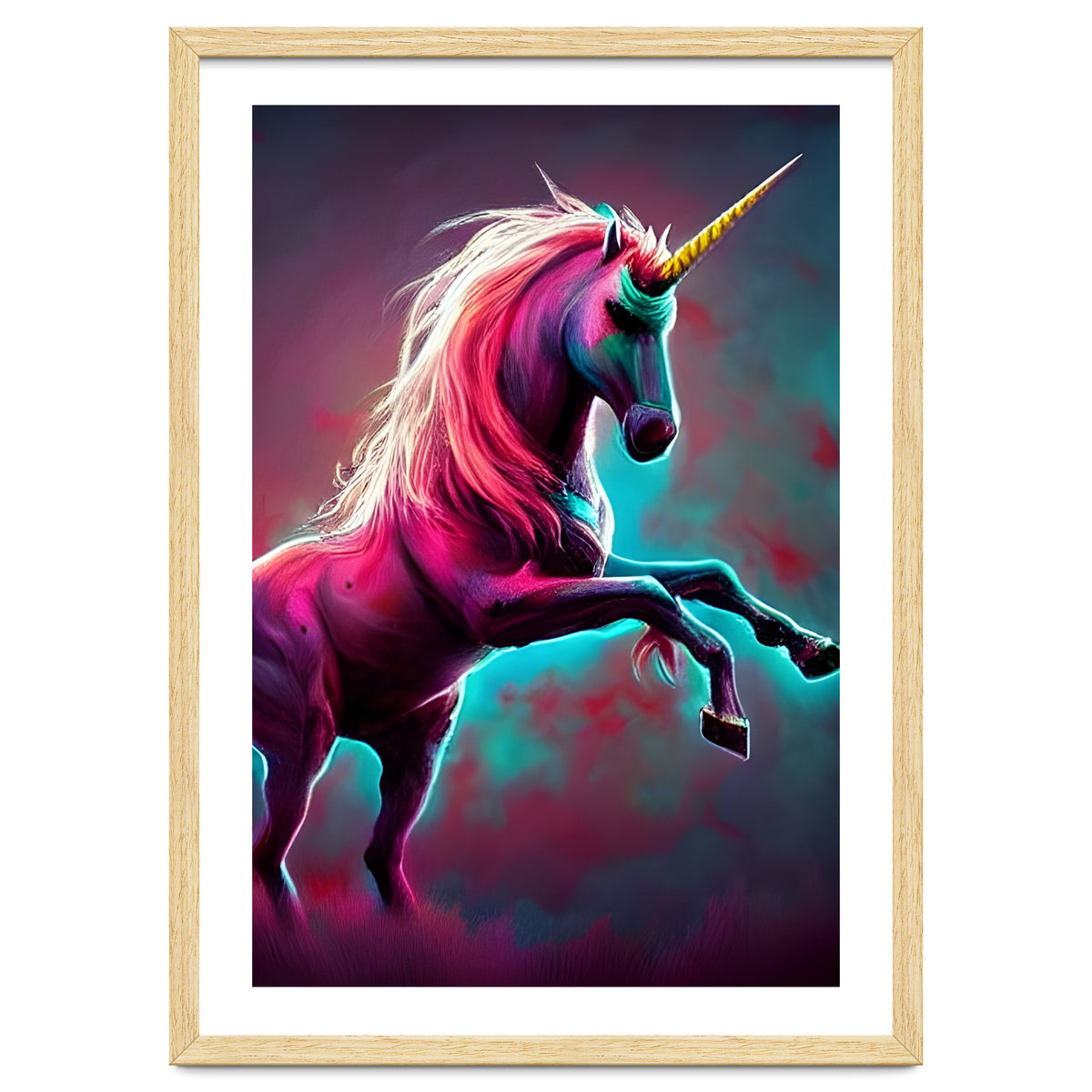 Dark Rainbow Gothic Unicorn AI created digital art