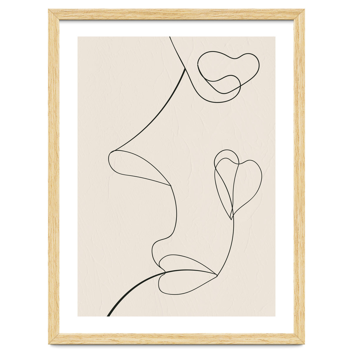 Continuous Line Art Face Drawing Floral Shapes