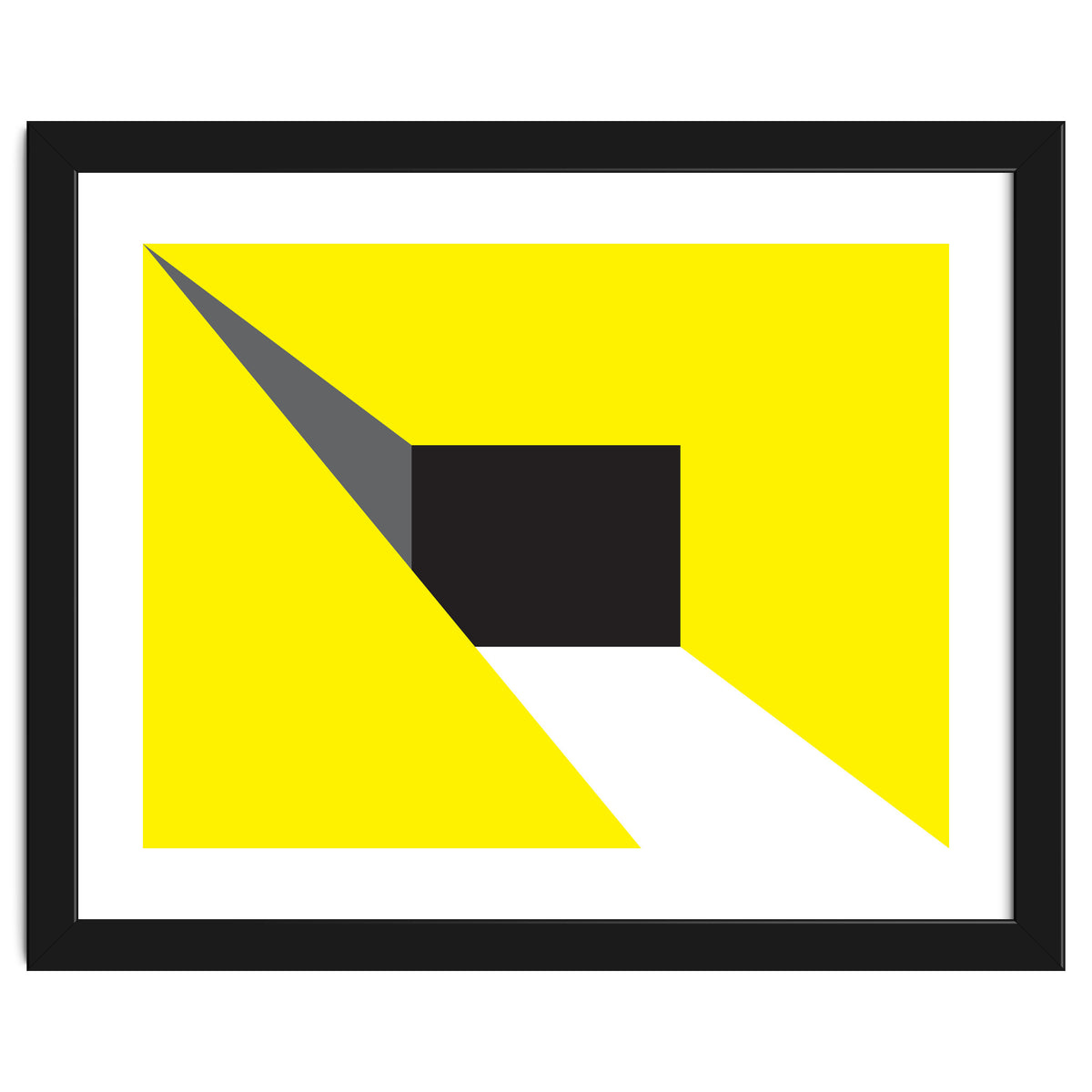 Geometric Shapes No. 20 - yellow, black & grey