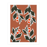 Red Cherry Leaf Boho Botanical II (Print Only) thumbnail
