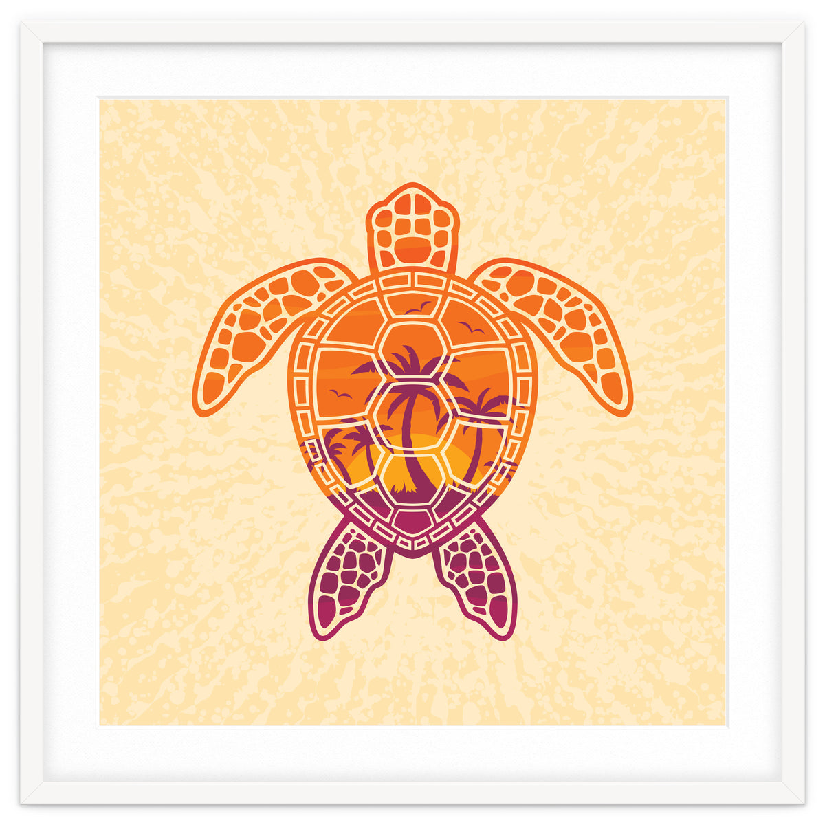Tropical Sunset Sea Turtle Design