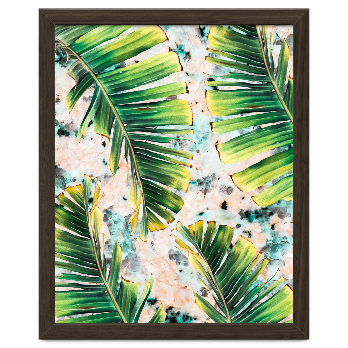 Palm leaf on marble 02