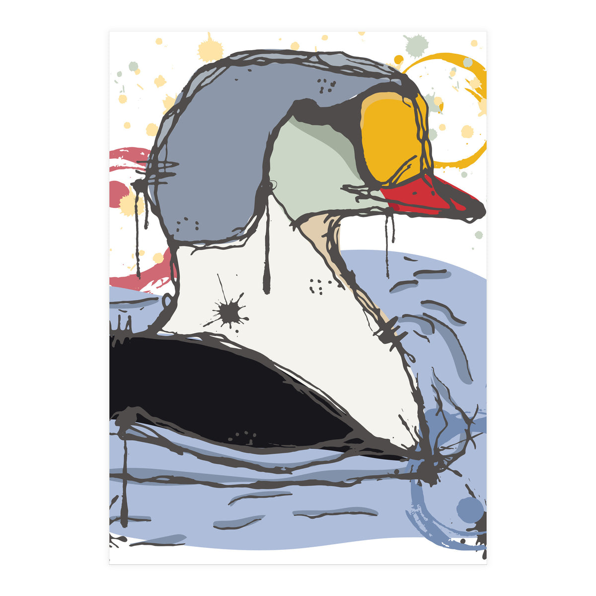 Male King Eider Duck Sketch (Print Only)