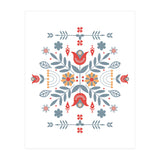 Scandinavian Folk Retro Flower Pattern (Print Only) thumbnail