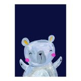Woodland Bear On Navy (Print Only) thumbnail