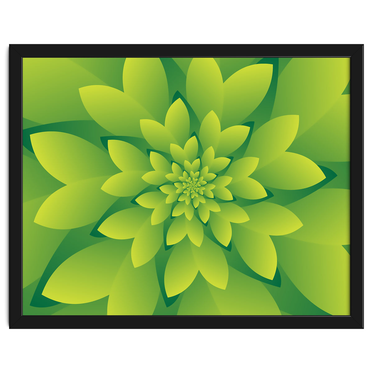 Abstract Green Floral Design 3D ART