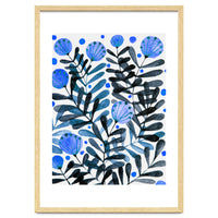 Flowers And Foliage Blue