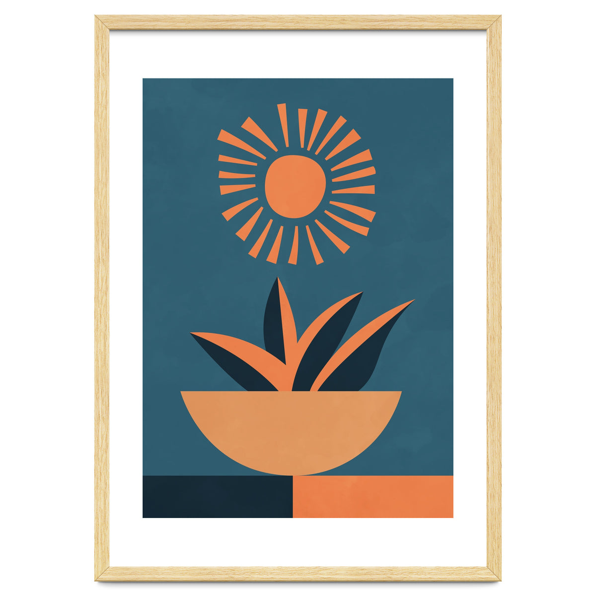 Retro Boho Botanical Sun Plant