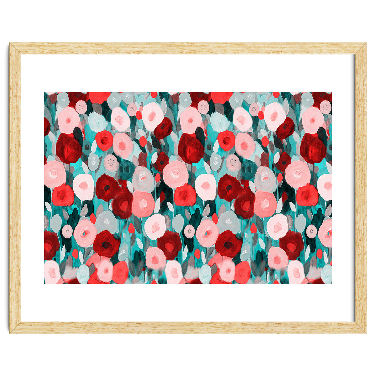 Abstract flower garden acrylic painting