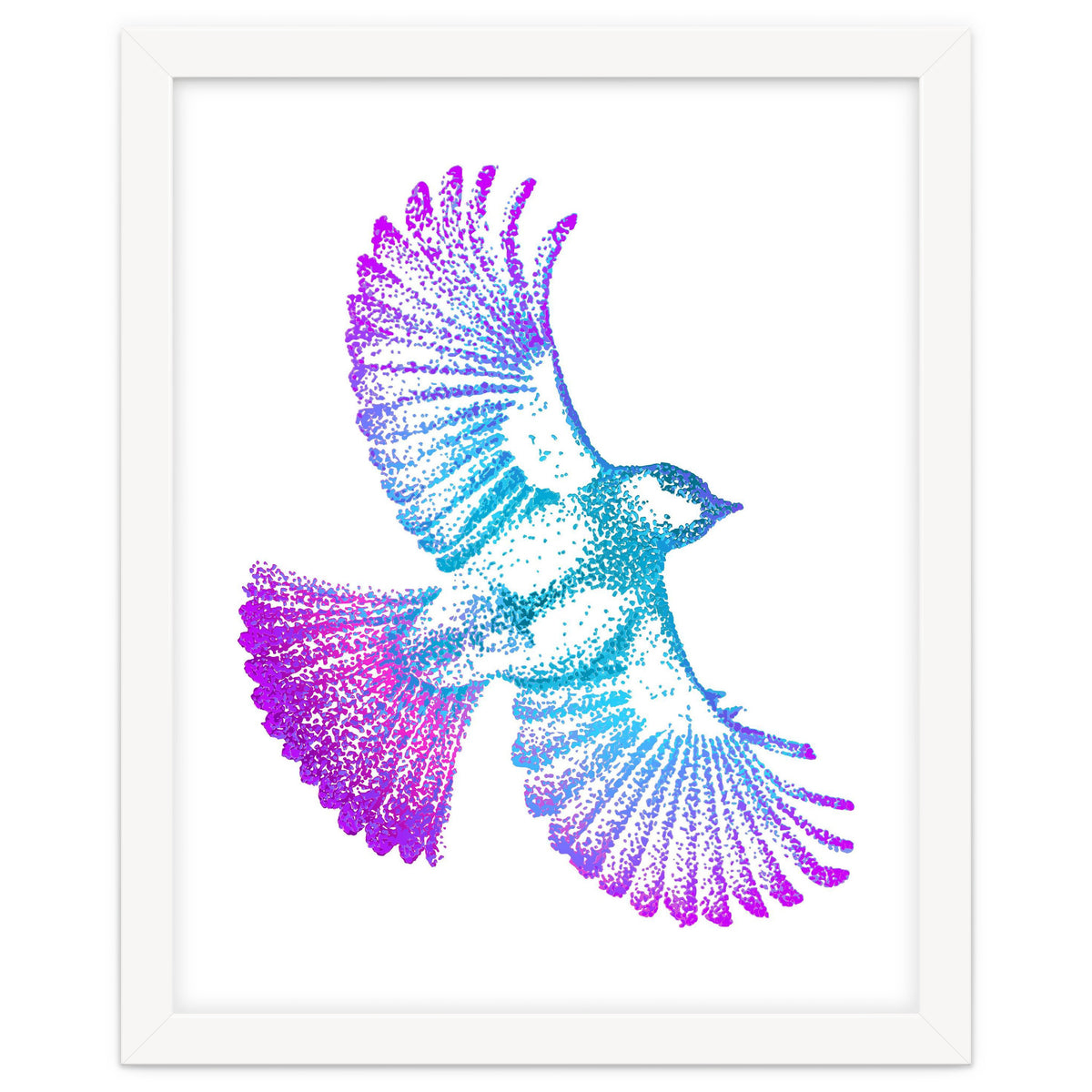 Flying Bird in Electric Blue