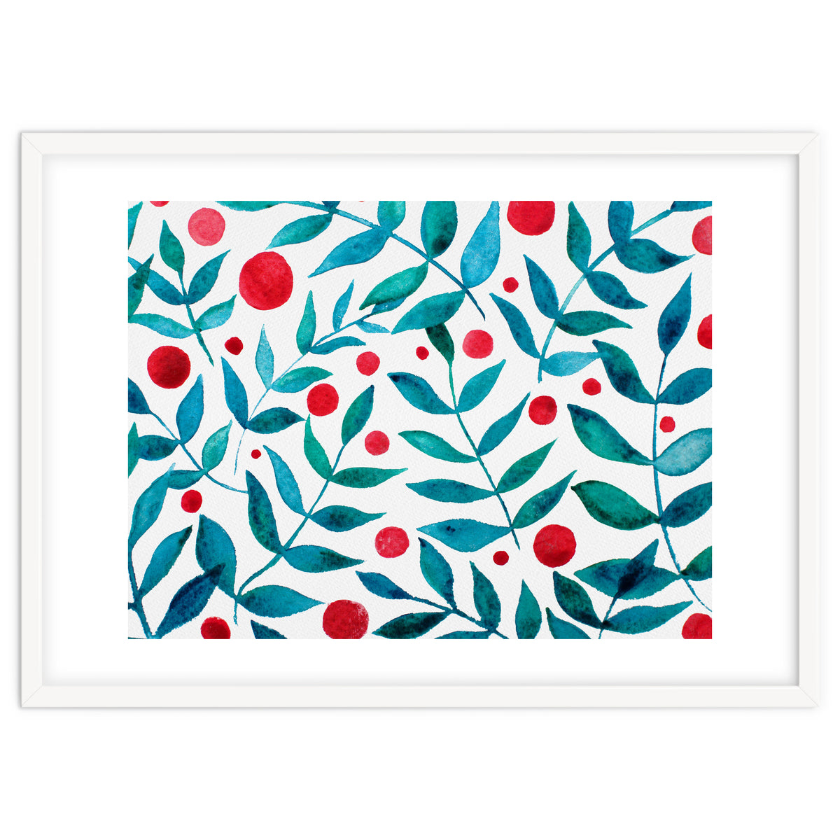 Watercolor Teal Branches