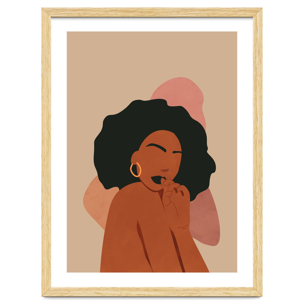 Black Woman Portrait Abstract Boho