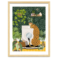 Cheetah in Tropical Laundry Room