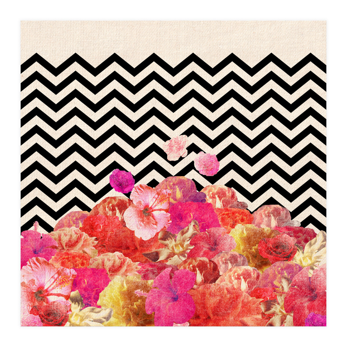 Chevron Flora Ii (Print Only)