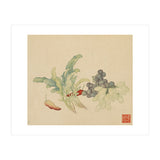 Wang Chengyu ~ Flowers And Vegetables, Vegetables, Fruits, Peppers, Millet Hot, Grapes, Spinach (Print Only) thumbnail