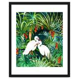 To Me, You're The Perfect Heron, Tropical Jungle Wildlife Animals Birds, Botanical Stork Painting thumbnail