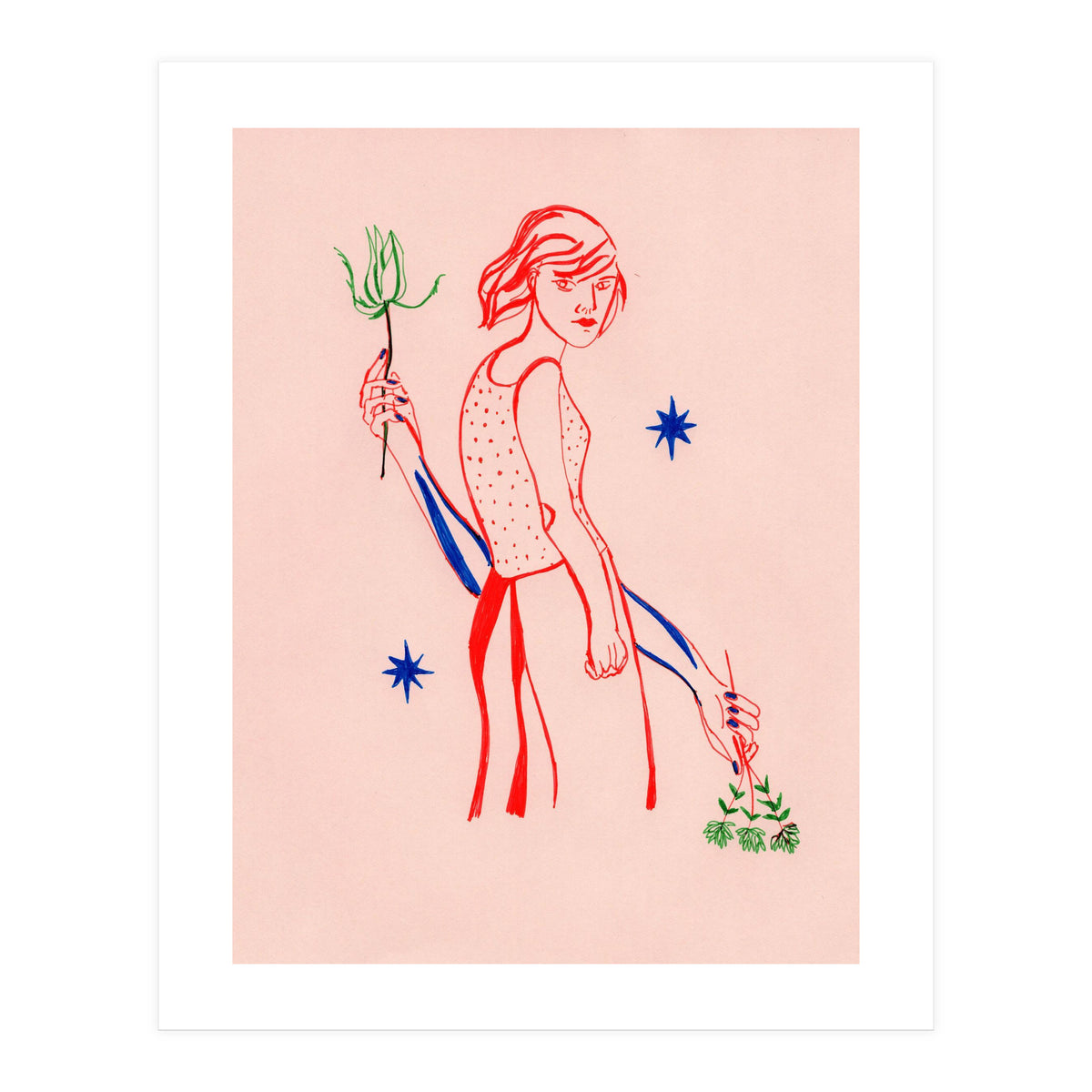 Red lips woman (Print Only)