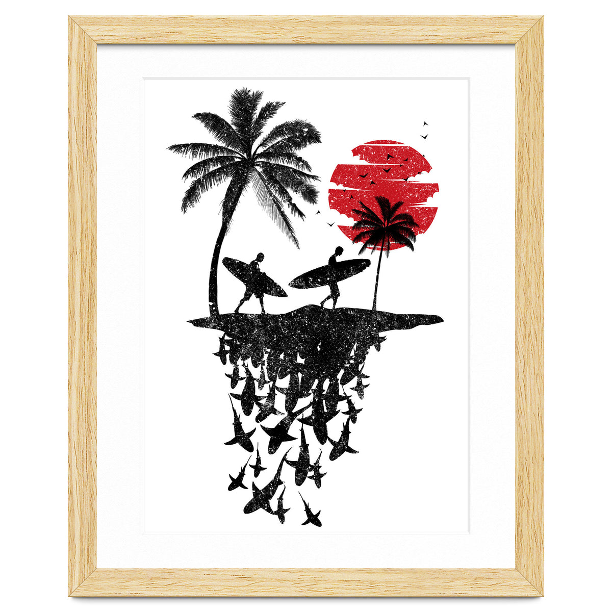 Surfer island sharks