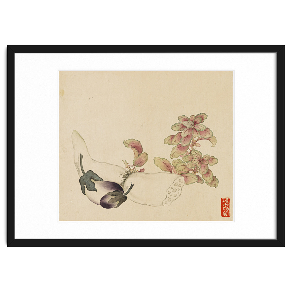 Wang Chengyu ~flowers, Vegetables, Fruits, Eggplant, Lotus Root