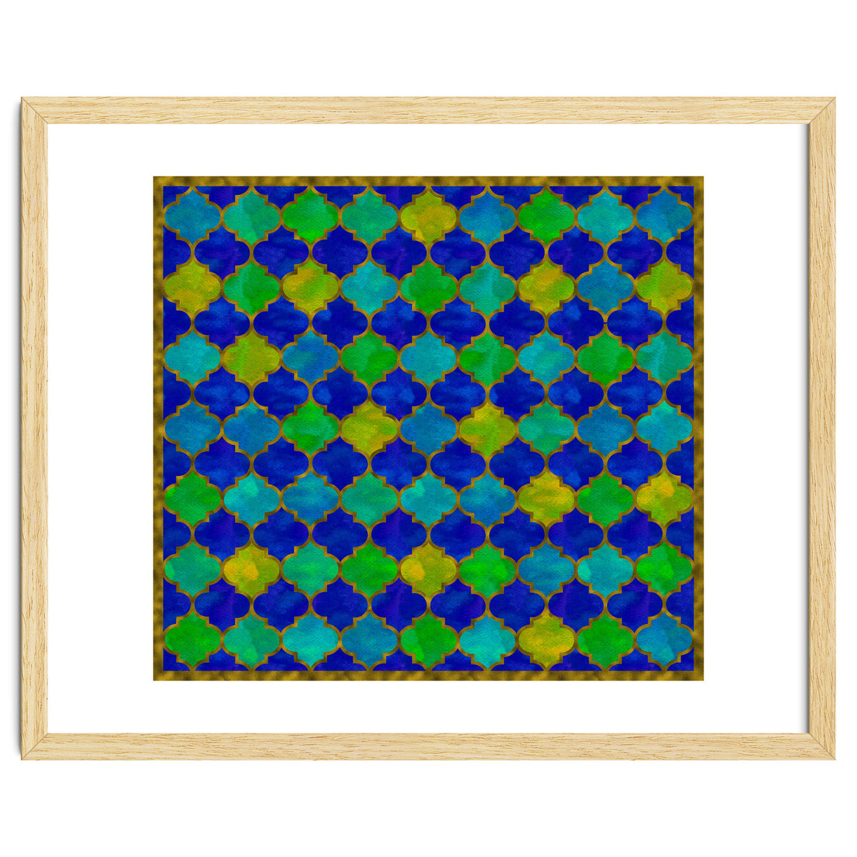 Ocean Breeze - Watercolor Moroccan Lattice