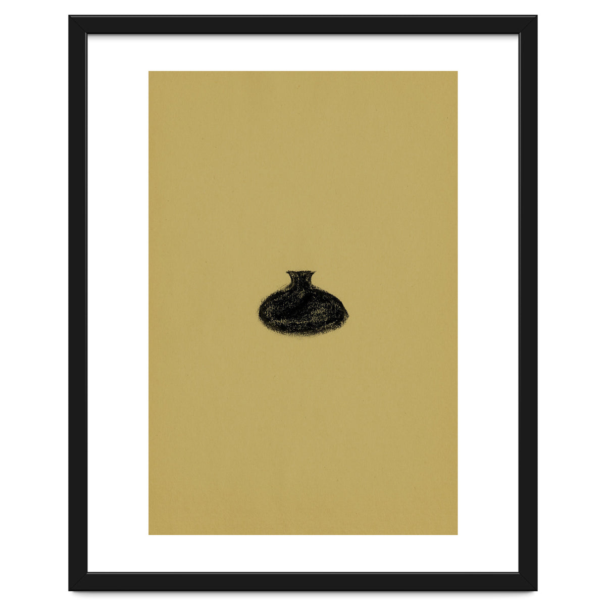 Olive green and black vase