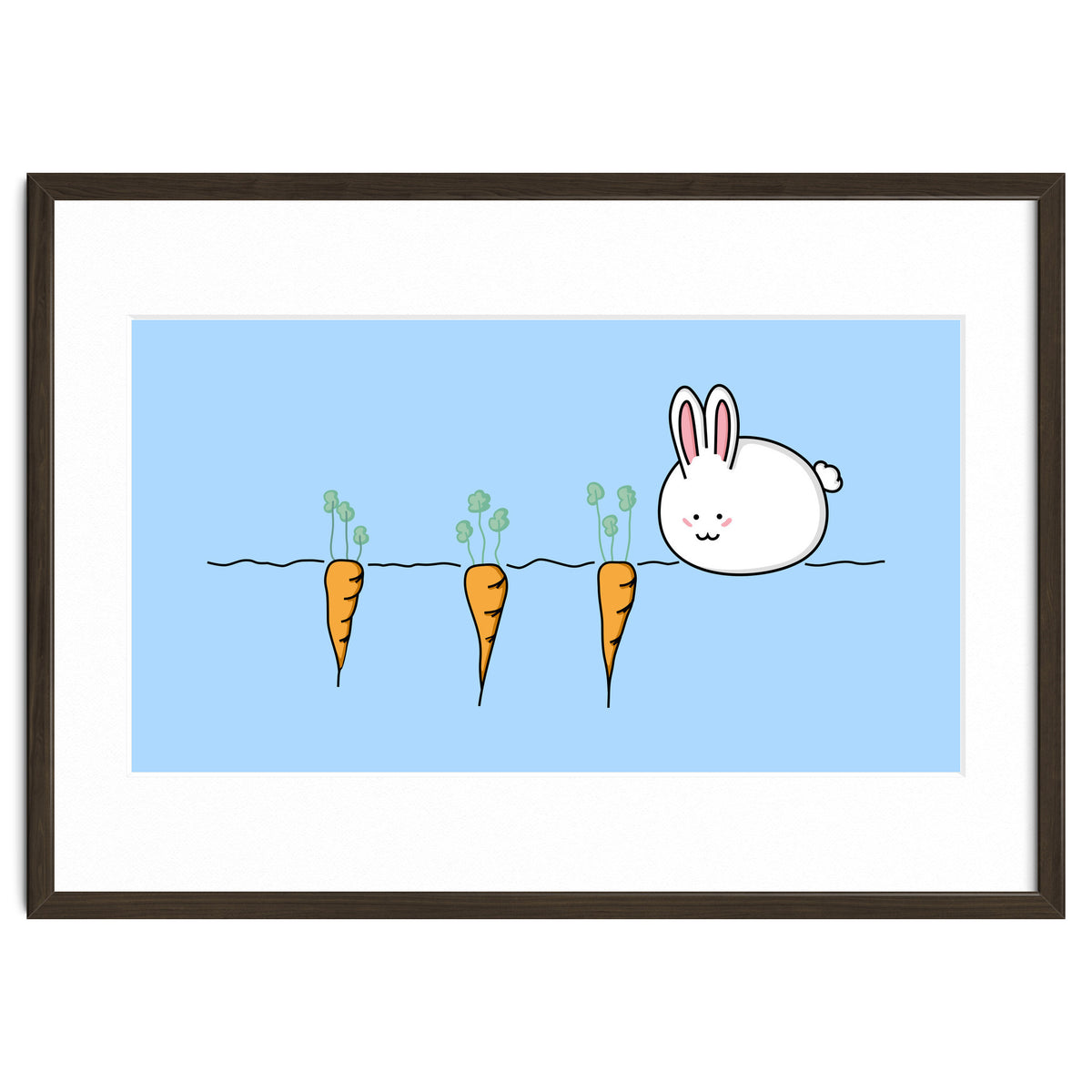 Kawaii Cute Rabbit With Carrots
