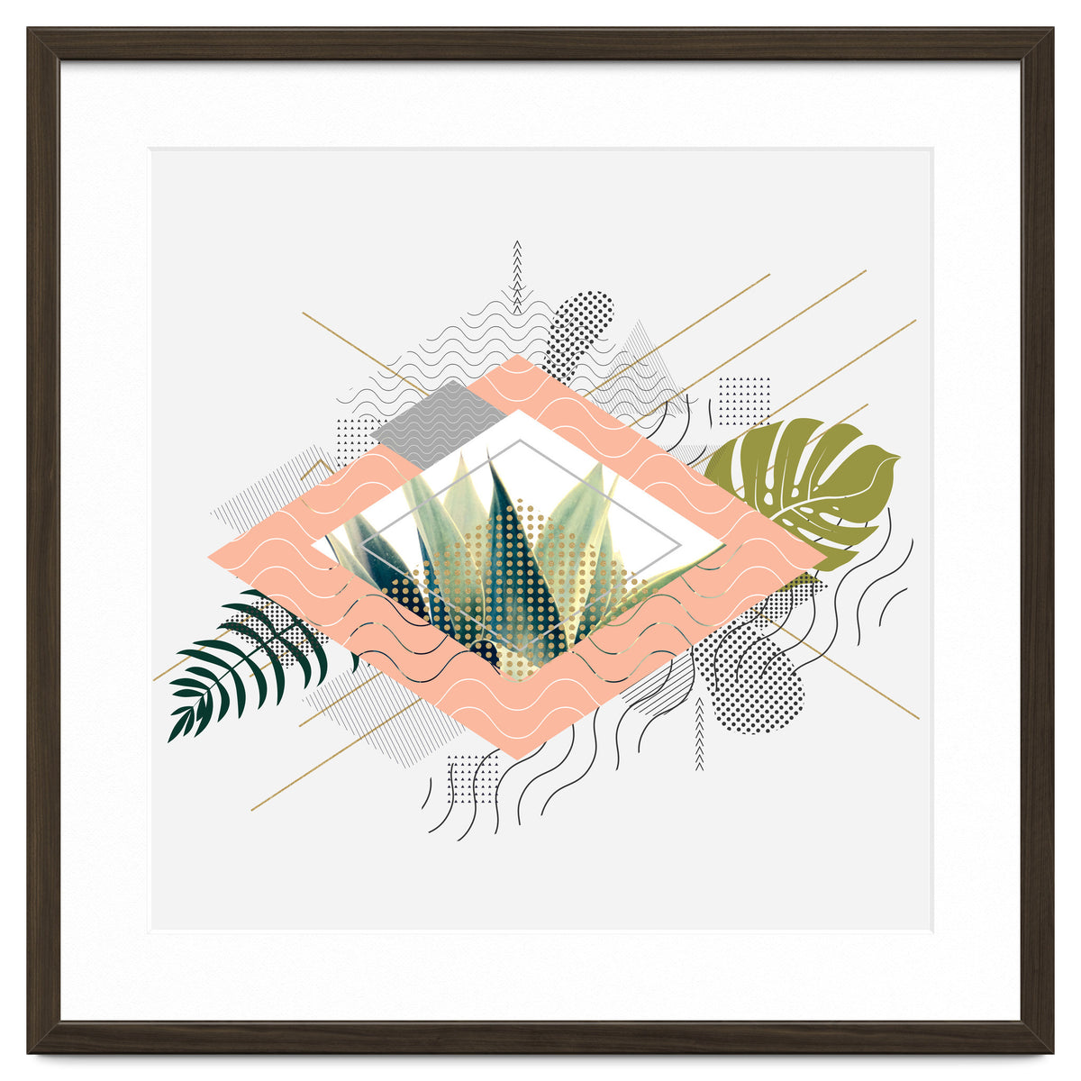 Abstract geometrical and botanical shapes I