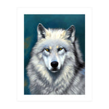 The Wolf, Animal Portrait Painting, Wildlife Forest Jungle Dog, Mystery Eclectic Rustic (Print Only) thumbnail