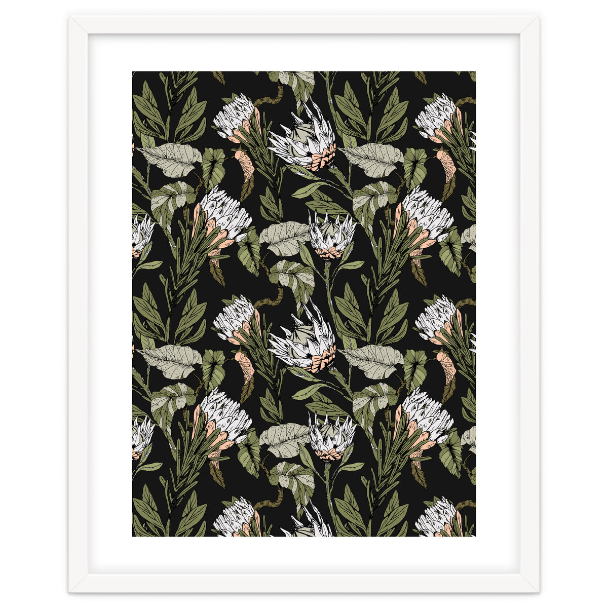 Dark pattern botanical boho