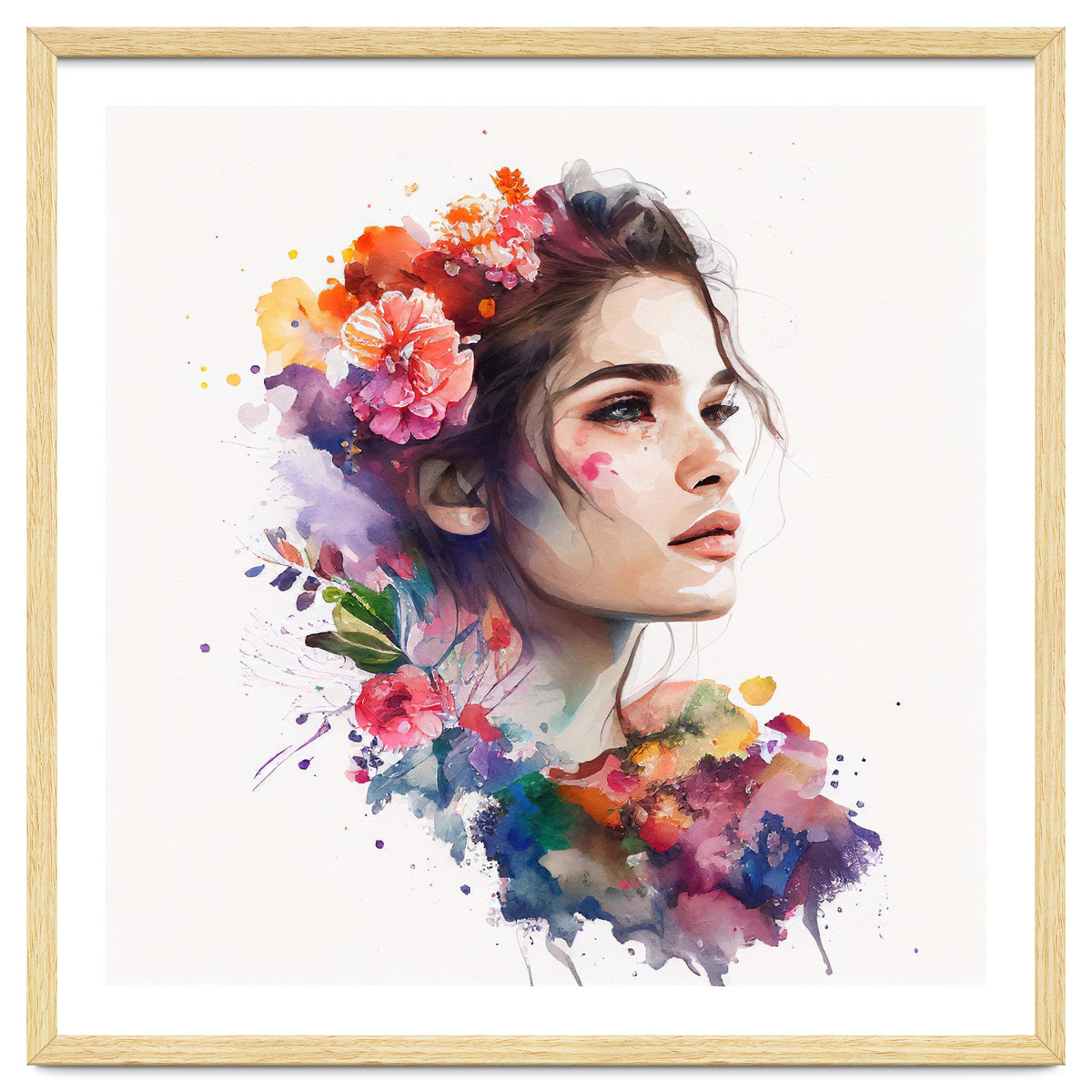 Watercolor Tropical Woman #19