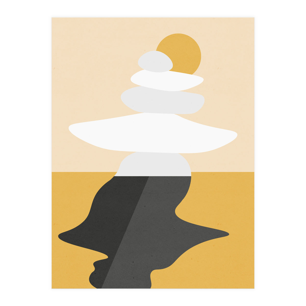 Abstract Cairn - Golden Desert (Print Only)