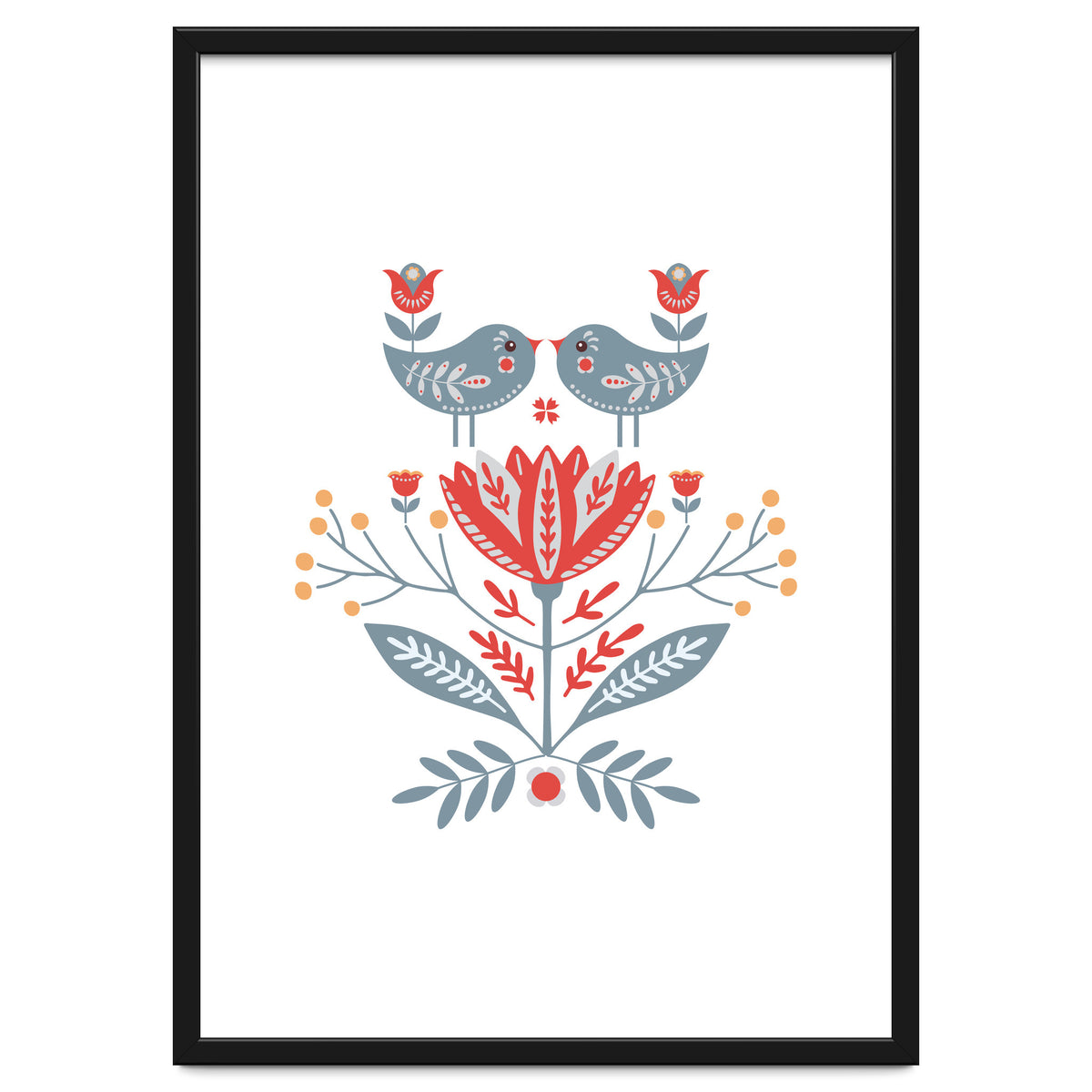 Scandinavian Folk Birds & Flowers