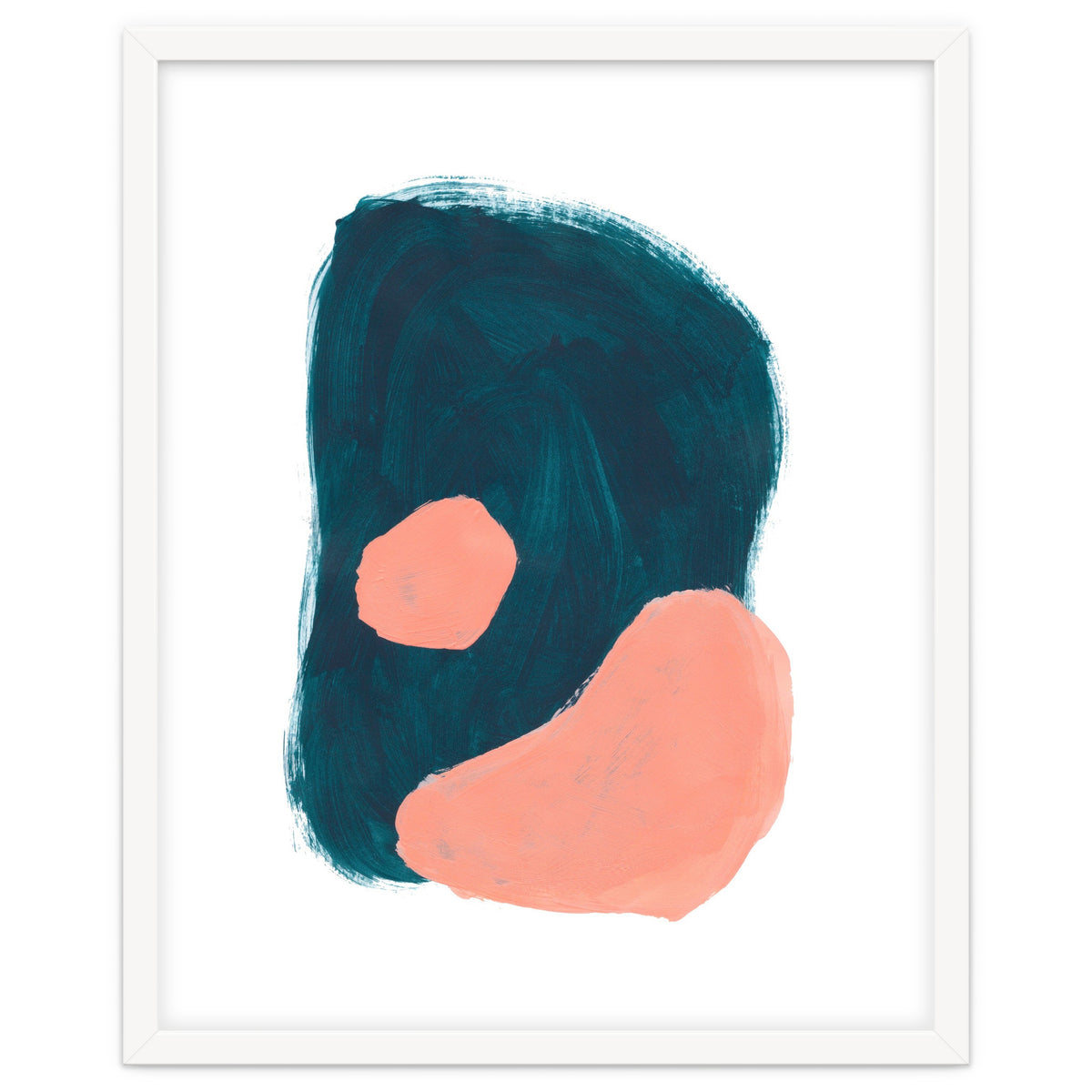 Teal Blob Salmon Bubbles