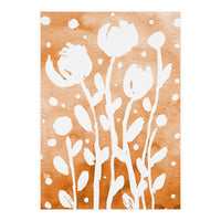 Abstract Flowers Orange (Print Only)