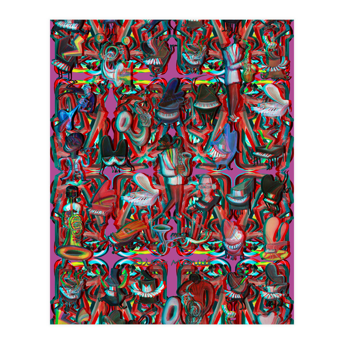 Formas 14 34 3d And Pianos 2 (Print Only)