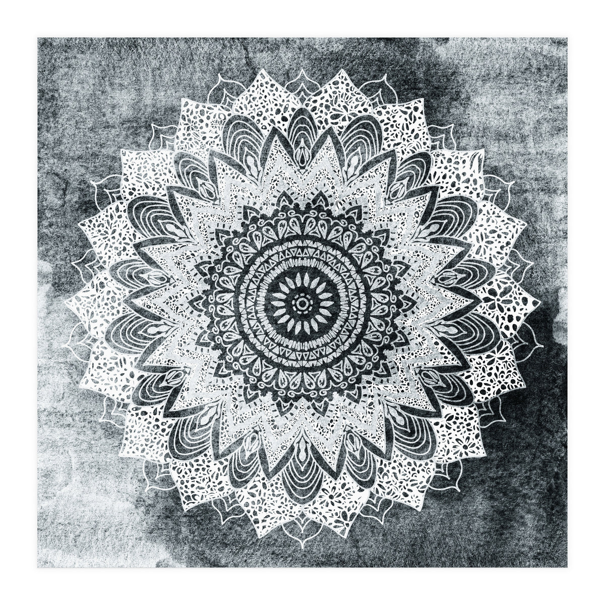 Bohochic Mandala In Gray (Print Only)