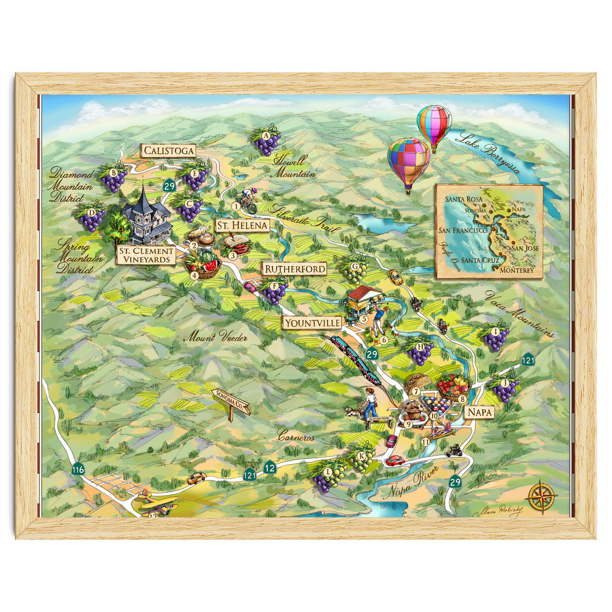 Napa Valley Illustrated Map