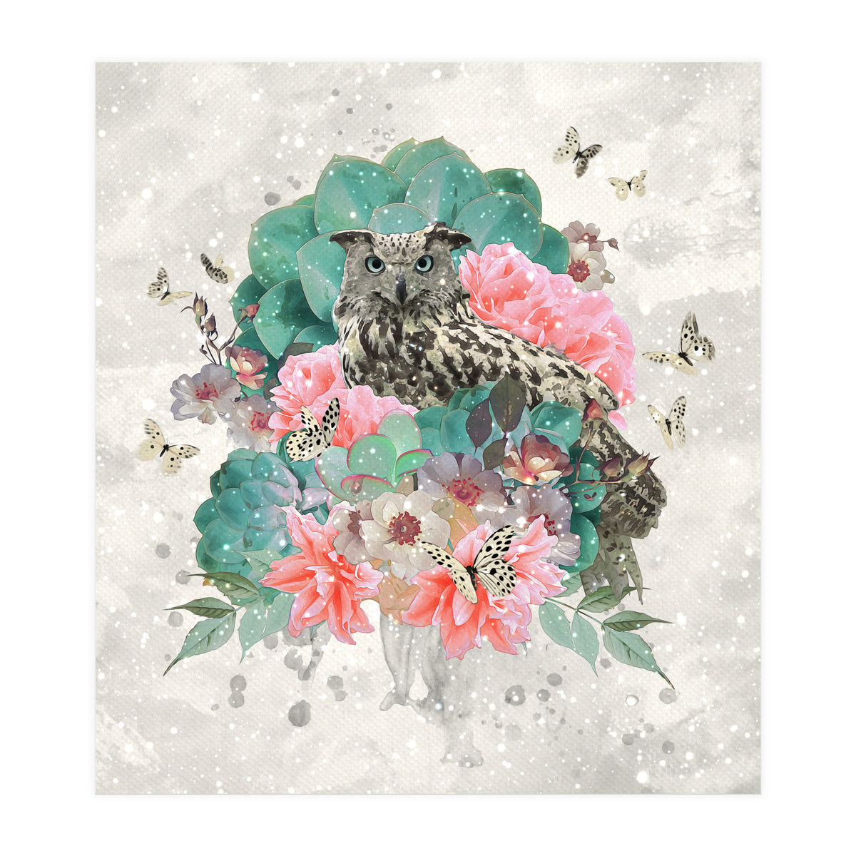 Floral Owl  (Print Only)