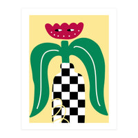 Flower Character in Checker Vase (Print Only)