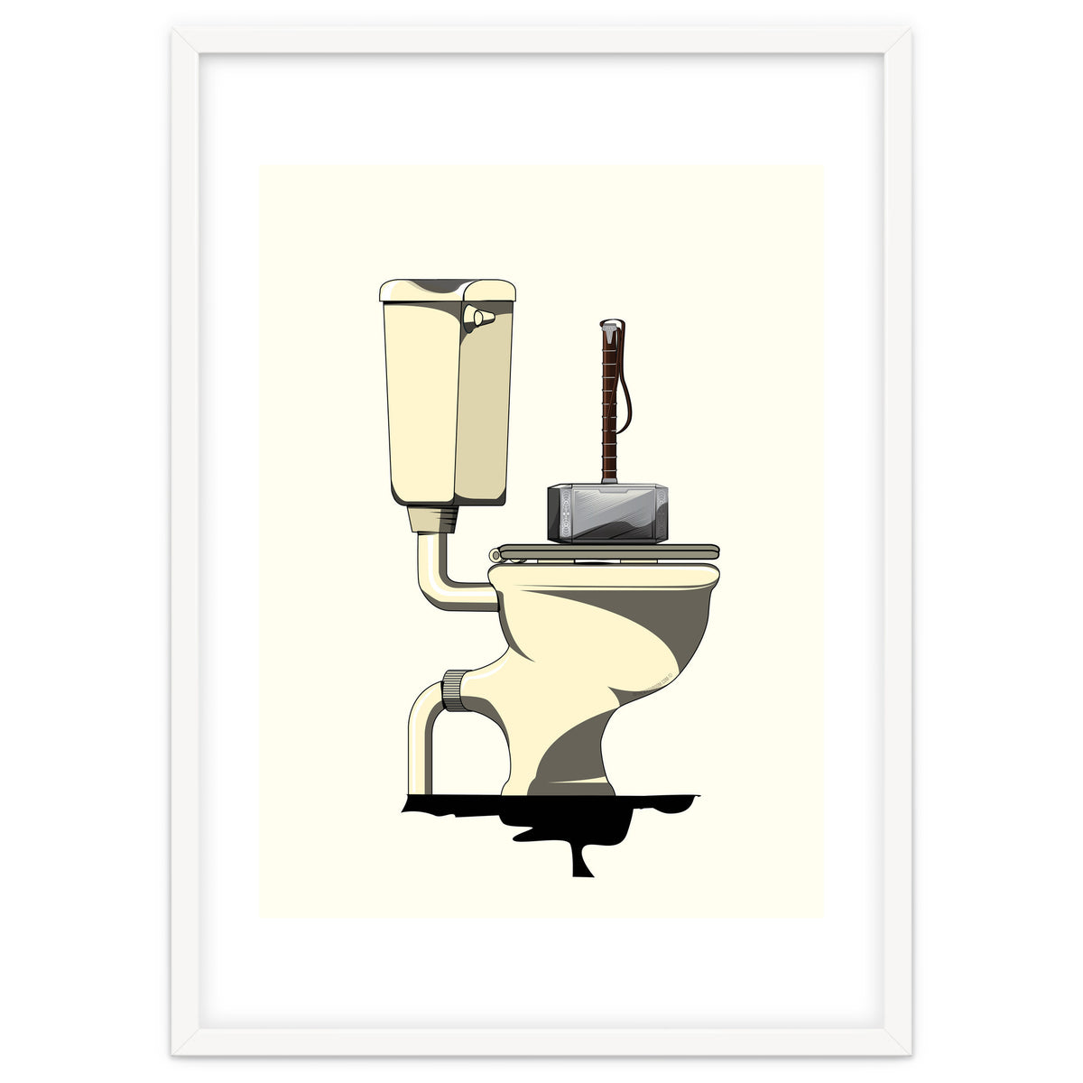 Thor's Hammer Mjolnir on the Toilet, funny bathroom humour