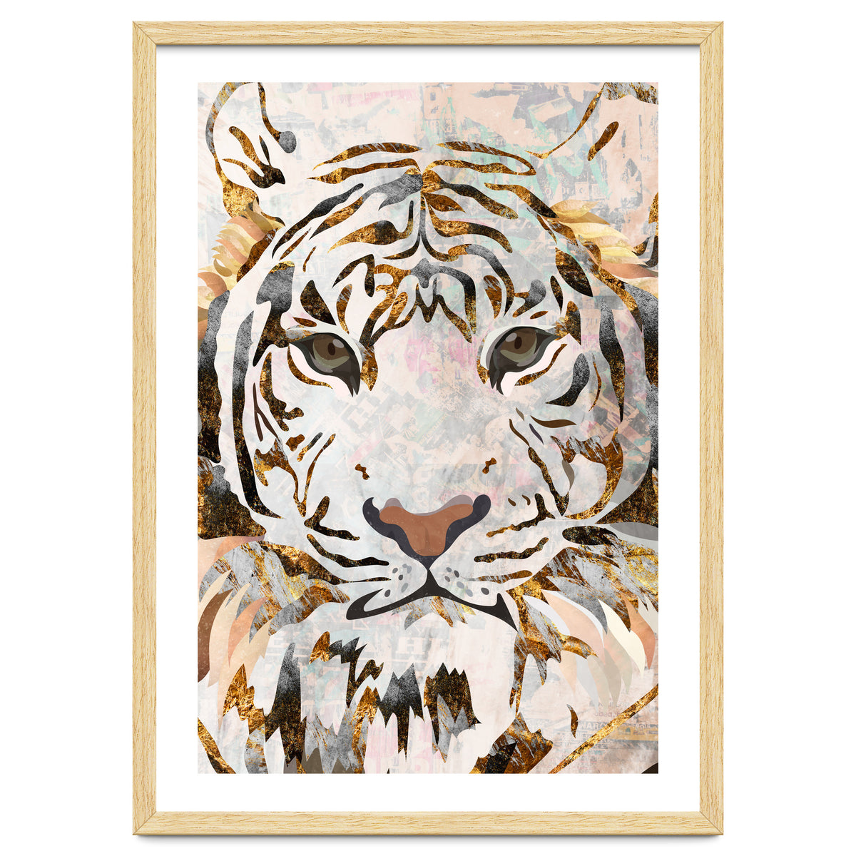 Grungy Tiger Gold and White