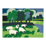 Sheep In A Field Impressionist Landscape (Print Only) thumbnail