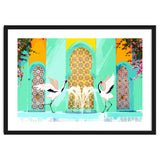 Moroccan Courtyard | Heron Animal Wildlife & Ethnic Vintage Architecture | Royal Fountain Palace thumbnail