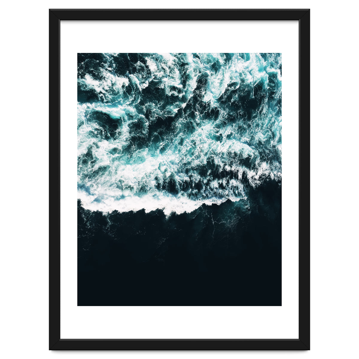 Oceanholic, Sea Waves Dark Photography, Nature Ocean Landscape Travel Eclectic Graphic Design