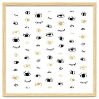 Gold and black eyes and lashes pattern