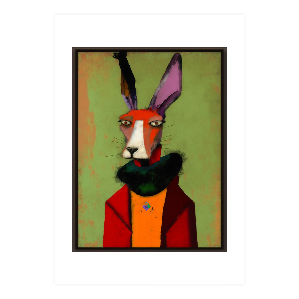 Hare In Clothes Portrait (Print Only)
