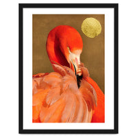 Flamingo With Golden Sun