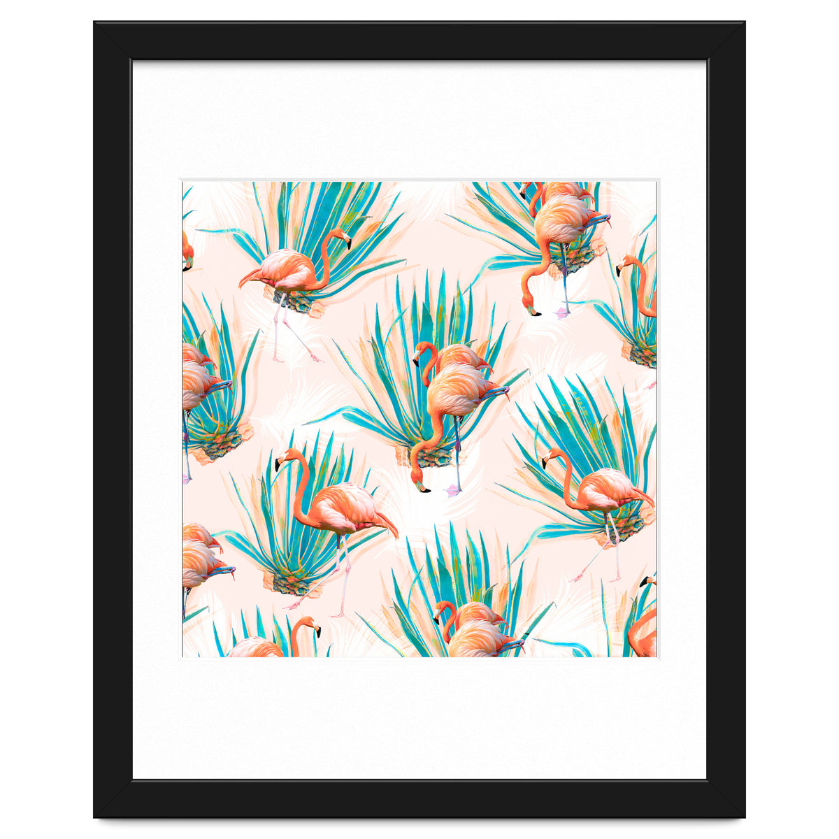 Anaglyph Flamingos with cactus