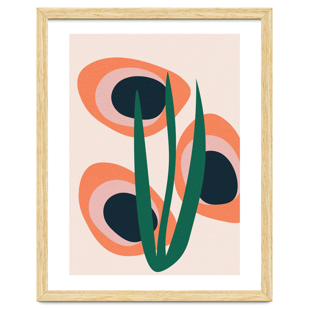 Abstract Mid Century Modern Scandinavian Leaf II