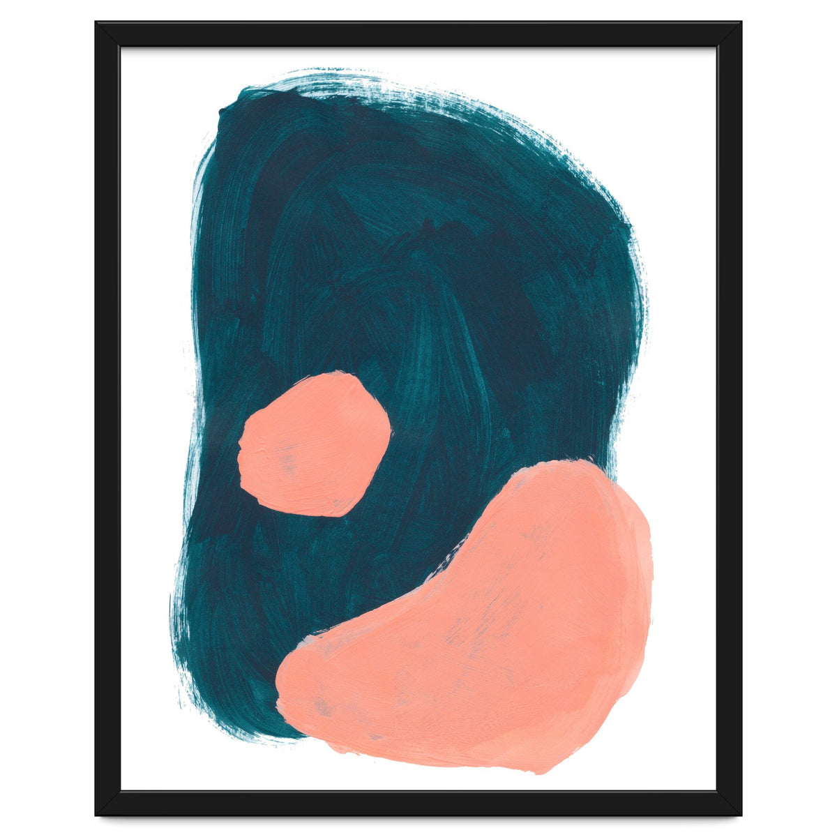 Teal Blob Salmon Bubbles